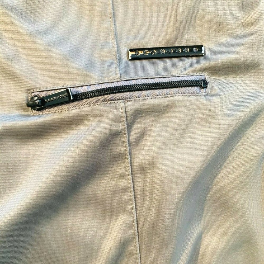 Sean John Fleece Lined‎ Bomber Jacket Full Zip Zipper Pocket Snap Closure M Gray - Picture 4 of 12
